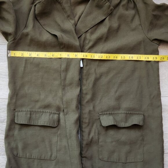 Nine West Green Womens Medium Lightweight Utility Jacket Zipper Long Sleeves - Picture 12 of 12